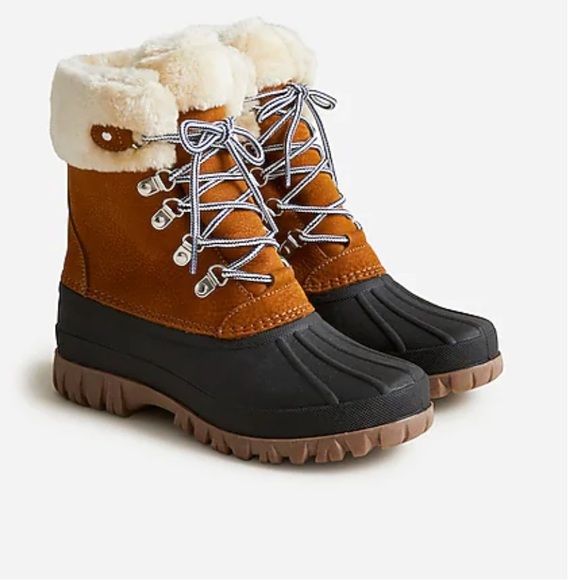 J. Crew Shoes - J. Crew Brown Winter Boots with Cream Lining